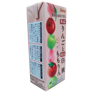 シャイニー 果実のおもてなし ももりん 青森りんごと福島白桃 200ml12本入 紙パック ジュース ストレート果汁｜lalasite