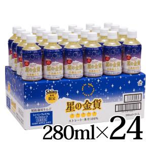 星の金貨 りんごジュース 280mlペット 24本入箱 シャイニー 数量限定 ストレート フルーツジュース