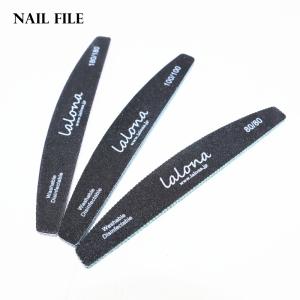 ラローナ [ LALONA ] ブラックハーフムーン型ネイルファイル ( 2枚 ) ( 80 / 100 / 180 ) サロン用高品質 /ジェルネイル/爪やすり/オフ/両面/スカルプ