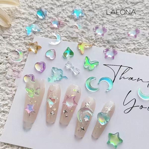 ラローナ［ LALONA ］クリアストーン( 蝶 月 星 ハート リボン ) ( 10P ) ジェル...
