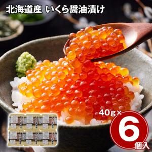 北海道産 いくら醤油漬け 40g×6 / 冷凍 送料無料 イクラ