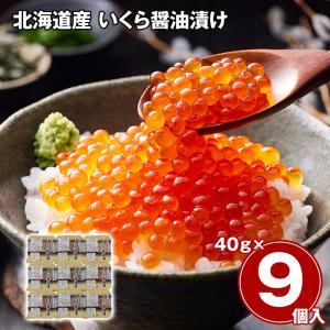 北海道産 いくら醤油漬け 40g×9 / 冷凍 送料無料 イクラ