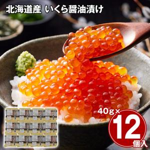 北海道産 いくら醤油漬け 40g×12 / 冷凍 送料無料 イクラ