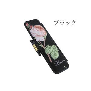 個人印鑑ケース 印鑑ケース 実印 銀行印 認印 花柄 印鑑 はんこ 会社印 ギフト 祝い プレゼント ルドゥーテ印鑑ケース ブラック 07rd-026bk