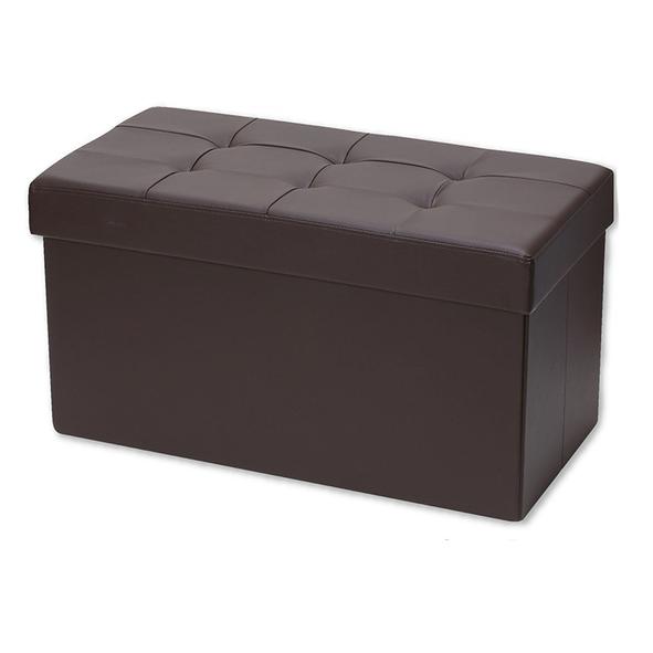 「在庫限り」座れる収納ボックス 折りたたみスツール ワイド ブラウン アークランズ