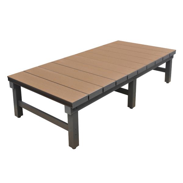 人工木アルミDXデッキ 幅1800×奥行900×高さ400〜440mm ブラウン アークランズ 「2...