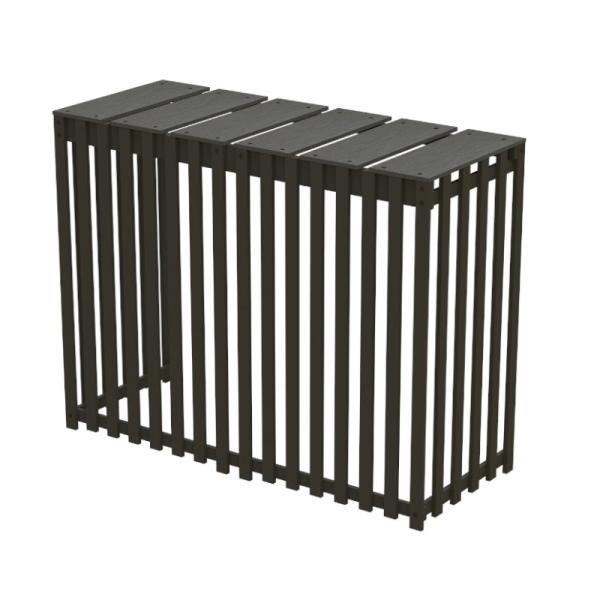 格子風 人工木室外機カバー1080 大 アッシュブラウン 縦格子 「メーカー直送・代引不可・置配不可...