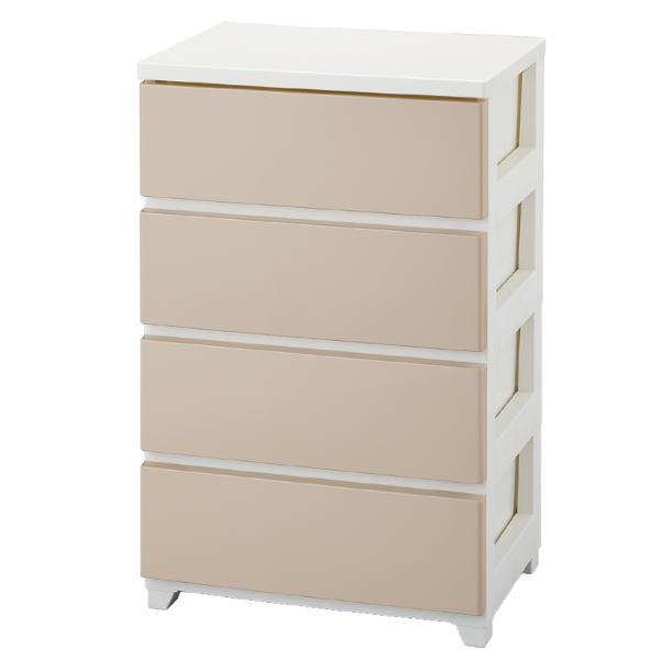 JEJ カラースタイルチェスト 4段 ホワイトベージュ 400718