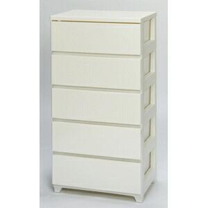 JEJ カラースタイルチェスト5段 ホワイト 「大型便・時間指定不可」