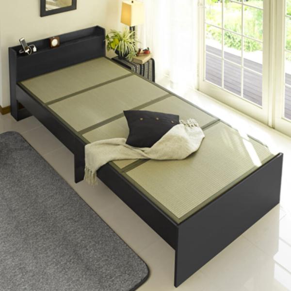 畳ベッド 宮付き シングル ブラック 「メーカー直送・代引不可・置配不可・配送地域限定」