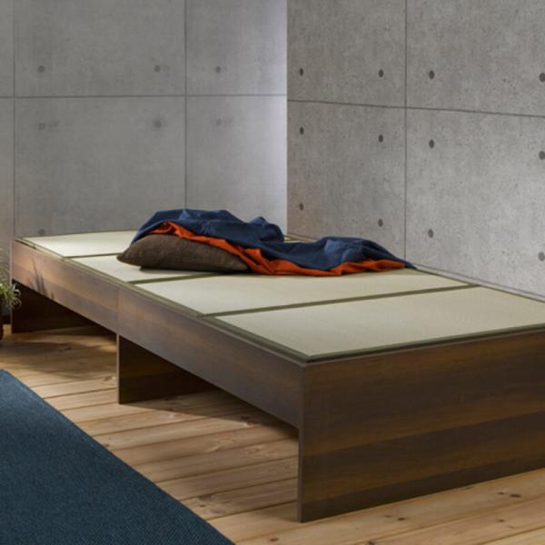 畳ベッド ヘッドレス シングル ブラウン 「メーカー直送・代引不可・置配不可・配送地域限定」