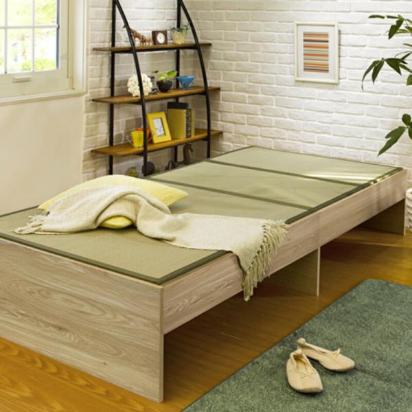 畳ベッド ヘッドレス シングル ナチュラル 「メーカー直送・代引不可・置配不可・配送地域限定」