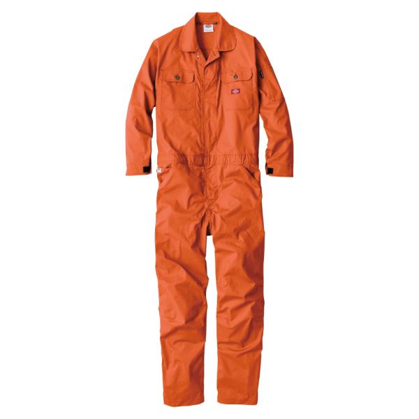 ディッキーズ Dickies ストレッチCVC長袖ツナギ オレンジ L D-746