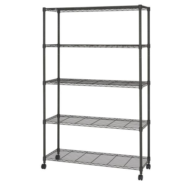 ルミナスノワール フリーラック 黒 5段 幅111×奥行41×高さ178.5cm NO1118-5 ...