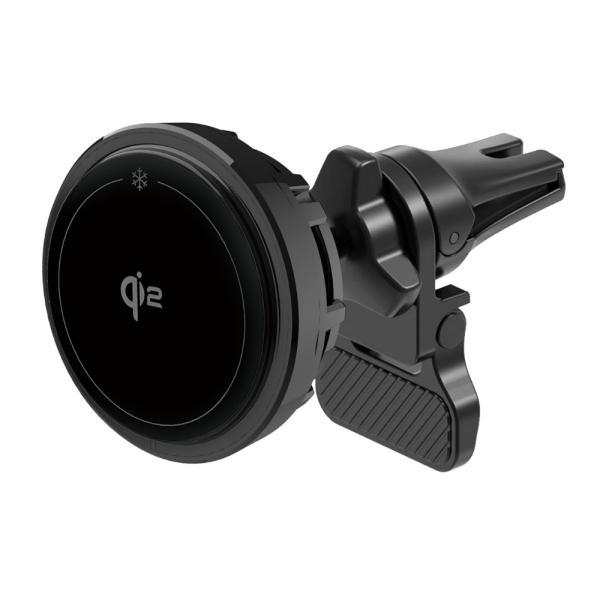 カシムラ Qi2 マグネットワイヤレス充電器 エアコン取付 冷却機能付 KW-52