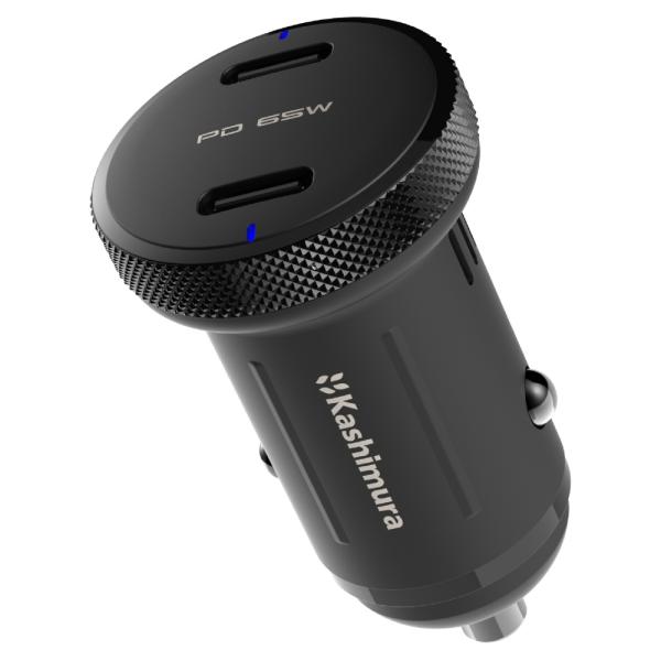 カシムラ DC/USB-C2ポートコンパクト PD65W DC-062