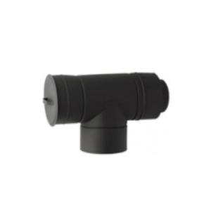 ホンマ製作所 ステンレス煙突 ハゼ折り二重 黒耐熱 T曲 φ106mm ホンマ製作所 ステンレス煙突 ハゼ折り二重 黒耐熱 T曲 φ106mm