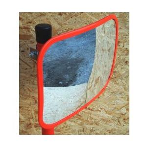 サンケイ カーブミラー POMグラスミラー 角型ポール式 30×22cm