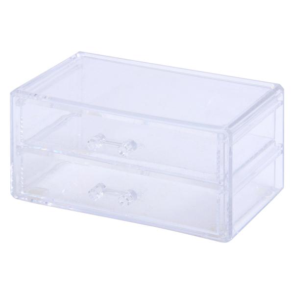 不二貿易 PSコスメ収納 引き出し2段 6300 「メーカー直送・代引不可・置配不可・配送地域限定」