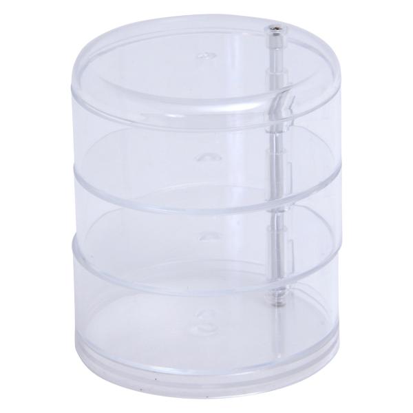 不二貿易 PSコスメ収納 3段ラウンド小物入れ 6006 「メーカー直送・代引不可・置配不可・配送地...