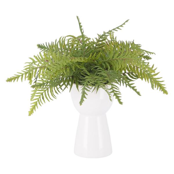 不二貿易 フェイクグリーン シダ セラミックポット FB-370729 「メーカー直送・代引不可・置...