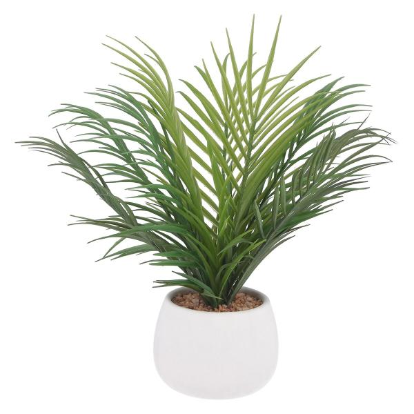 欠品 次回3月下旬予定  不二貿易 フェイクグリーン ヤシ セラミックポット FB-503281A ...