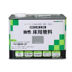 アトムハウスペイント 油性床用塗料 フロアトップ 7L アメリカングレー｜lamd2