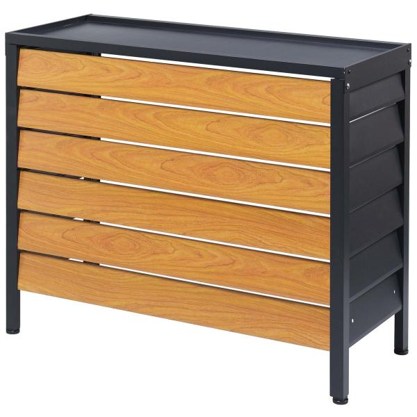 サンカ アルミ室外機カバー ルーバー標準 ブラック ASC-LRBK