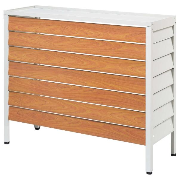 サンカ アルミ室外機カバー ルーバー大型 ホワイト ASC-LLWH