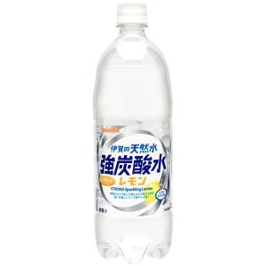 サンガリア 伊賀の天然水強炭酸水レモン 1000ml×12個 ケース販売 (9780)｜lamd2
