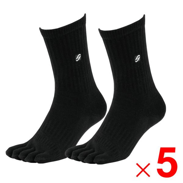 ニオイクリア×グラディエーター 作業靴下 ハイパー クルー 5本指 2P ブラック L G-8225...