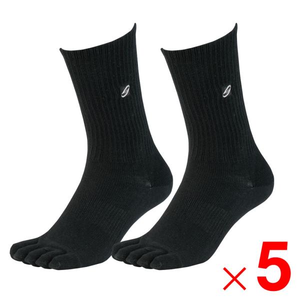 ニオイクリア×グラディエーター 作業靴下 クルー5本指 2P ブラック LL G-8425 ×5個 ...