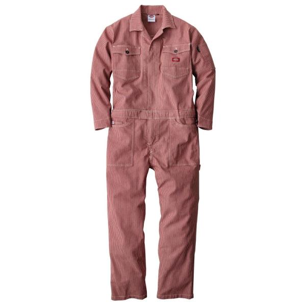 ディッキーズ Dickies ストレッチヒッコリー ツナギ レッド 3L D-716