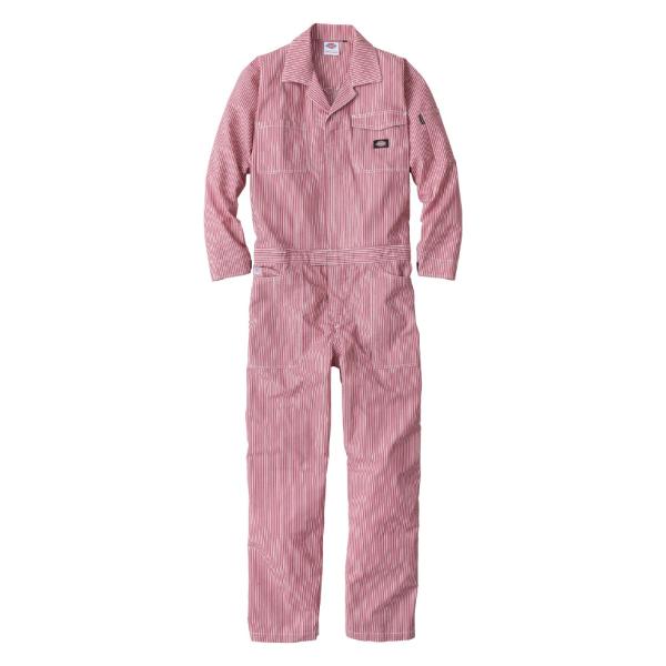ディッキーズ Dickies ライト ストレッチヒッコリー ツナギ レッド M D-7106