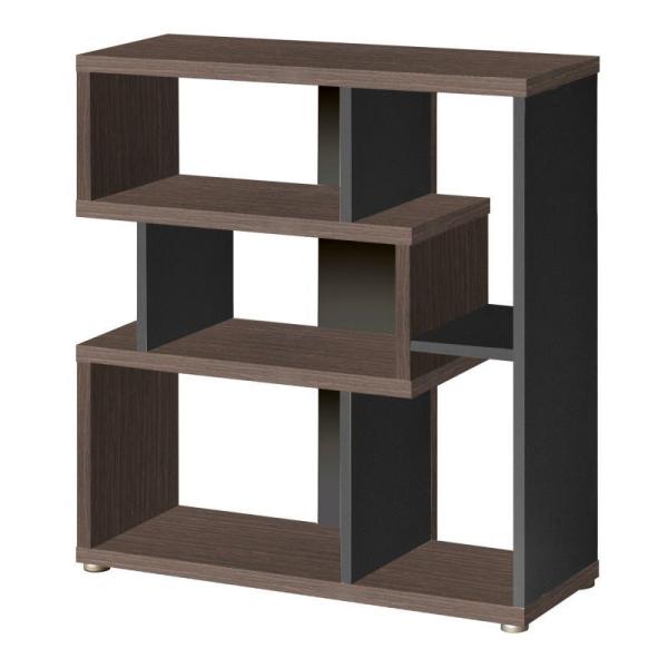 大洋 リエール デザインシェルフ W80×H85 LI 8580R DB&amp;BK 「メーカー直送・代引...