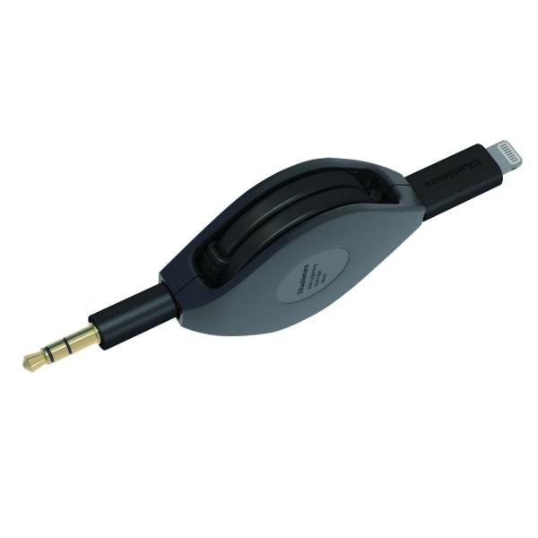 カシムラ LN-AUXコード 80cm ブラック リール式 KD-243