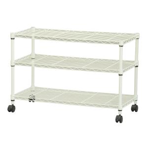 エイ・アイ・エス 19φスチールラックセット3段 キャスター付 ホワイト