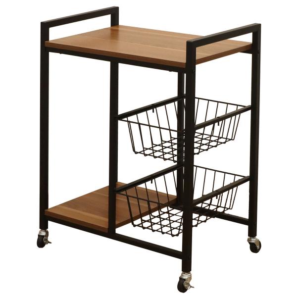 エイ・アイ・エス キッチンワゴン GWG-100 BK/BR 「メーカー直送・代引不可・置配不可」