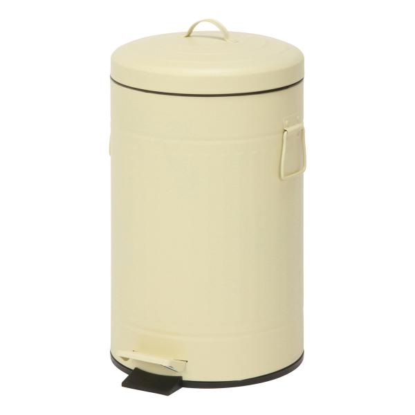不二貿易 スチール ラウンドペダルペール 12L アイボリー FTC313-12L 「メーカー直送・...