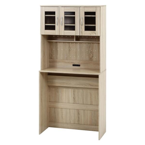 欠品 次回3月下旬予定  不二貿易 ゴミ箱上キャビネット 90幅 オーク FBC655 「メーカー直...