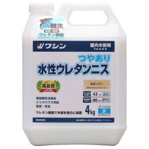 和信ペイント 水性ウレタンニス 透明クリヤー 4kg