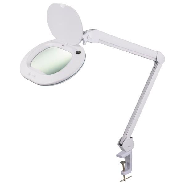 オーム電機 L-ZOOM エルズーム ルーペ付 LEDアームライト AS-L60BL-W