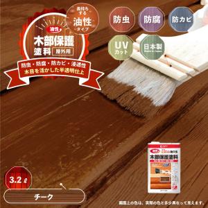 カンペハピオ 油性木部保護塗料 3.2L チークの詳細画像1