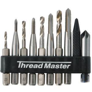 ミツトモ ThreadMaster 六角軸ポイントタップと下穴ドリル 10本