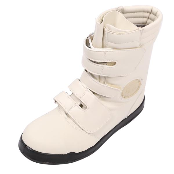 コーコス 黒豹 高所用ハイカットセーフティーブーツ ホワイト 26.5cm 半長靴 マジック 鉄製先...