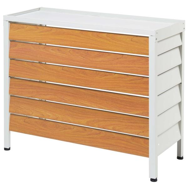 サンカ アルミ室外機カバー ルーバー標準 ホワイト ASC-LRWH