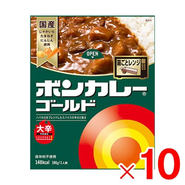 9ボールまで1個口 大塚食品 ボンカレーゴールド 大辛 180g ×10個 ボール販売