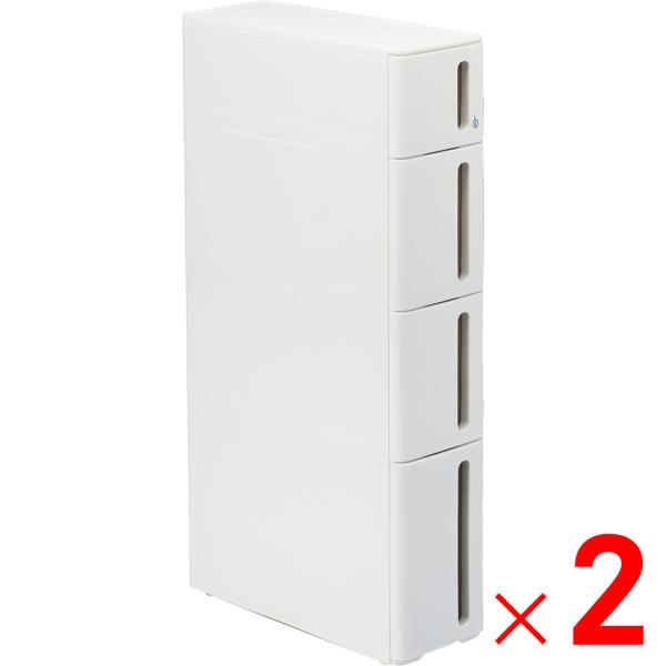 サンカ スリムストッカー ストランティ ドロアーA ホワイト DA-1210WH ×2個 セット販売