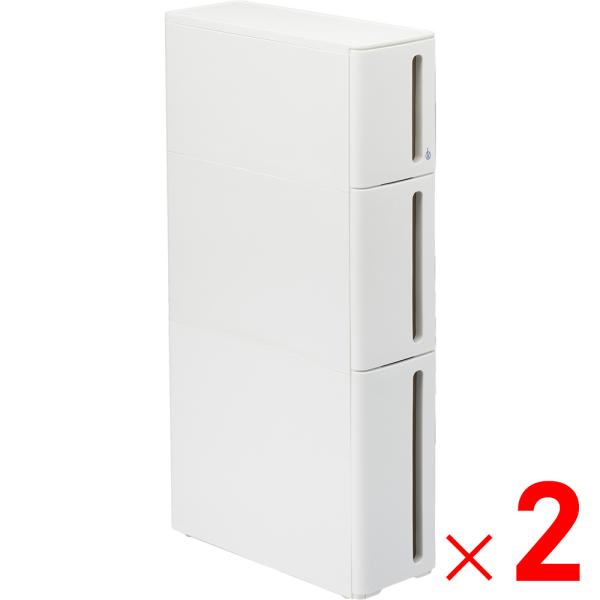サンカ スリムストッカー ストランティ ドロアーB ホワイト DB-0111WH ×2個 セット販売