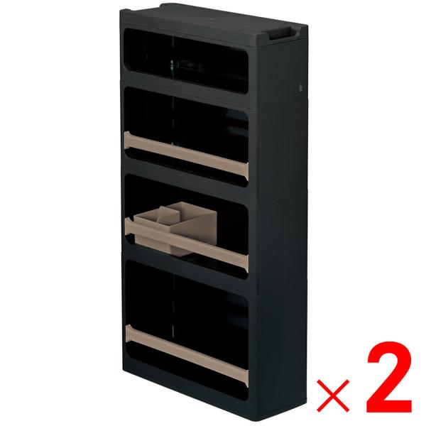 サンカ スリムストッカー ストランティ ラックA ブラック RA-1210BK ×2個 セット販売